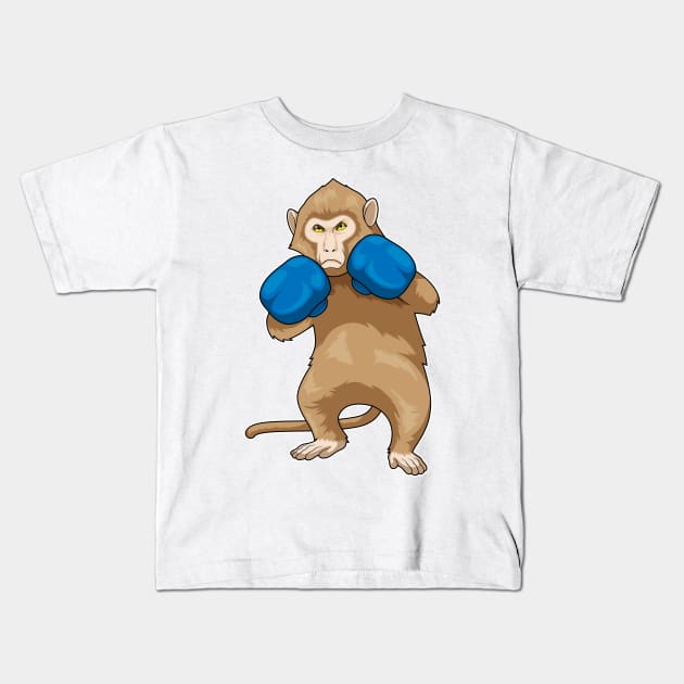 Monkey Boxer Boxing gloves Sports Kids T-Shirt by Markus Schnabel